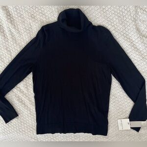 NWT Black Turtleneck Sweater Top Liz Claiborne Petites Lightweight Knit SZ: PL